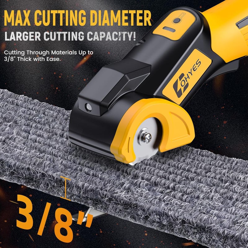 ohyes Cordless Electric Scissors Fit for DeWALT 20v Max Battery 440RPM Powerful Fabric Cutter Powerful For Cardboard Carpet Plastic(Battery not included, Added replacement blade) - Image 4